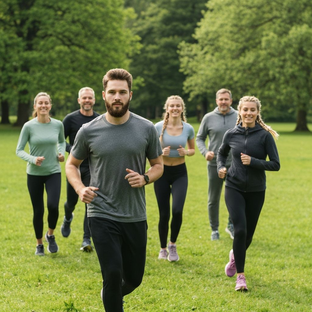 People walking and moving in a natural park setting